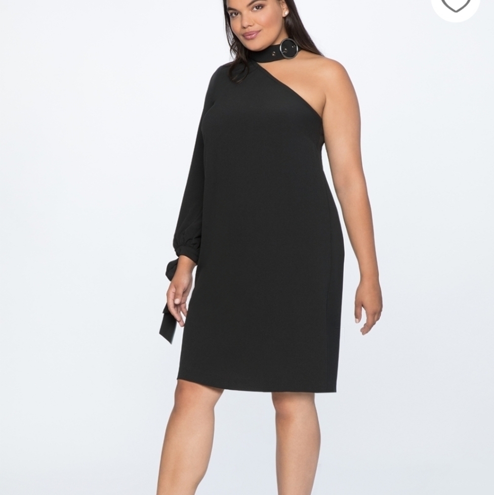 NWOT One Shoulder Dress with Buckle Detail
